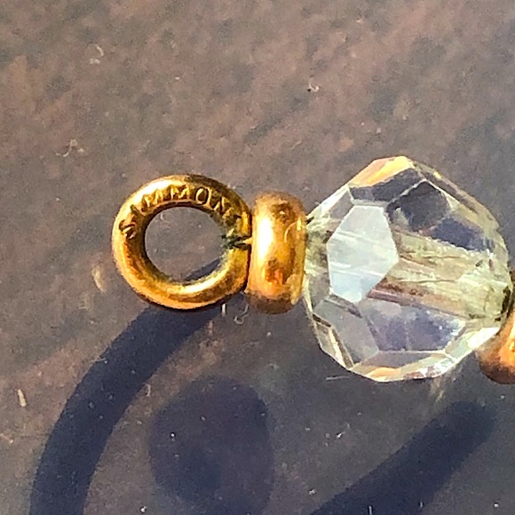 1930s Simmons Crystal Bead Necklace with Gold Filled Spacers on Gold Chain⨠- Picture 7 of 7